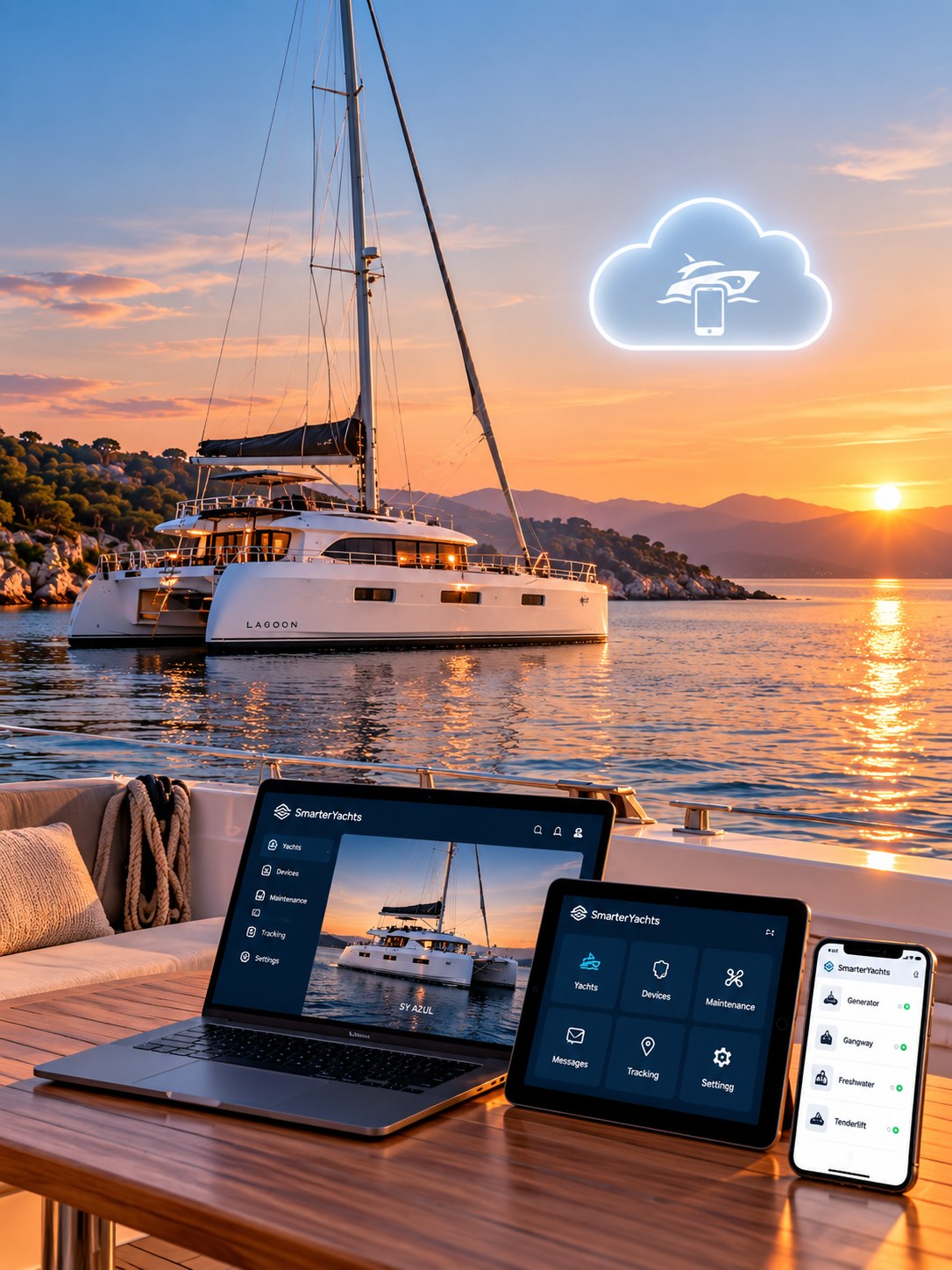 Smarter.Yachts Cloud Services remote access from web, tablet and mobile devices