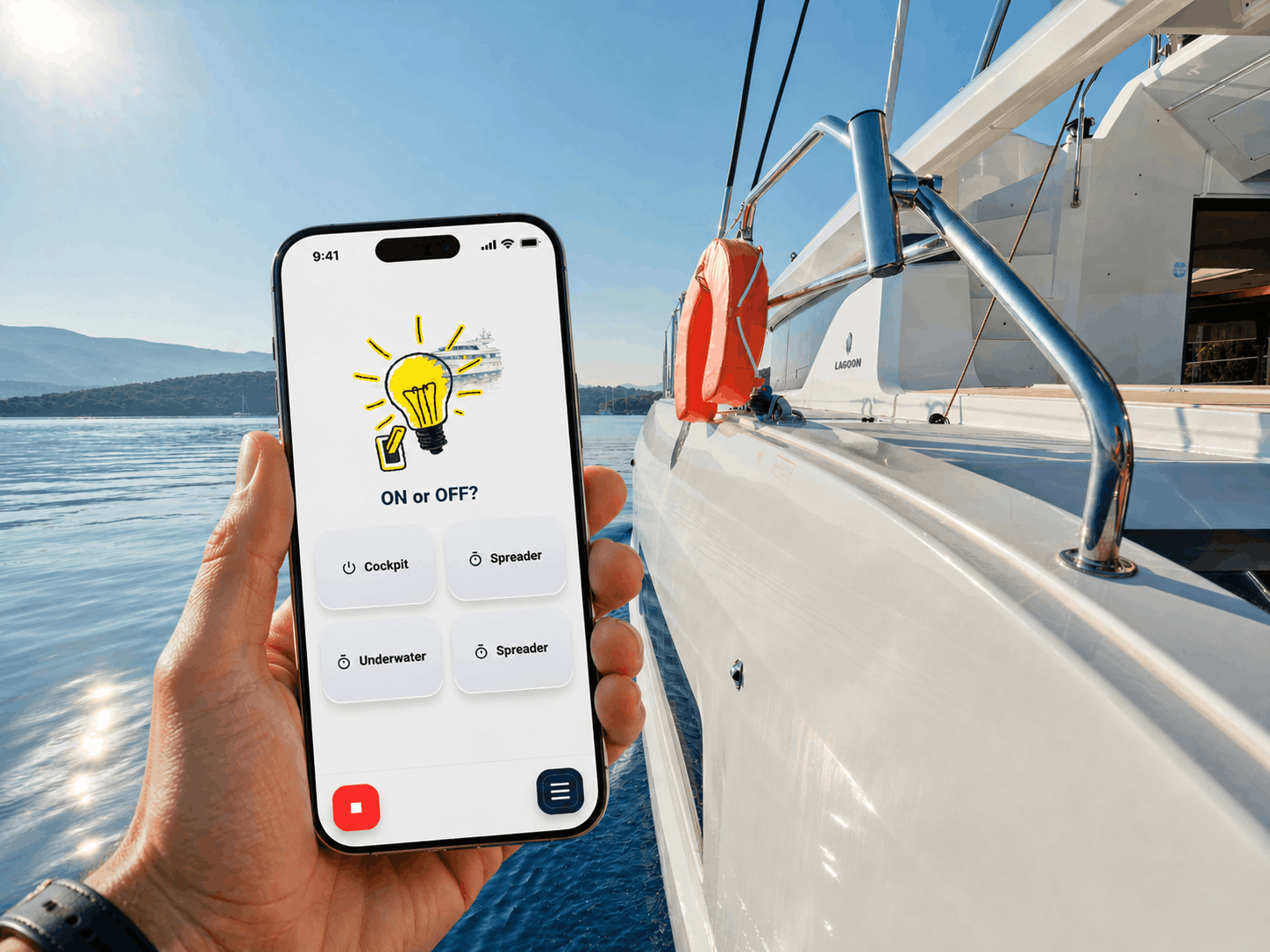 Smarter.Yachts app controlling connected onboard yacht systems