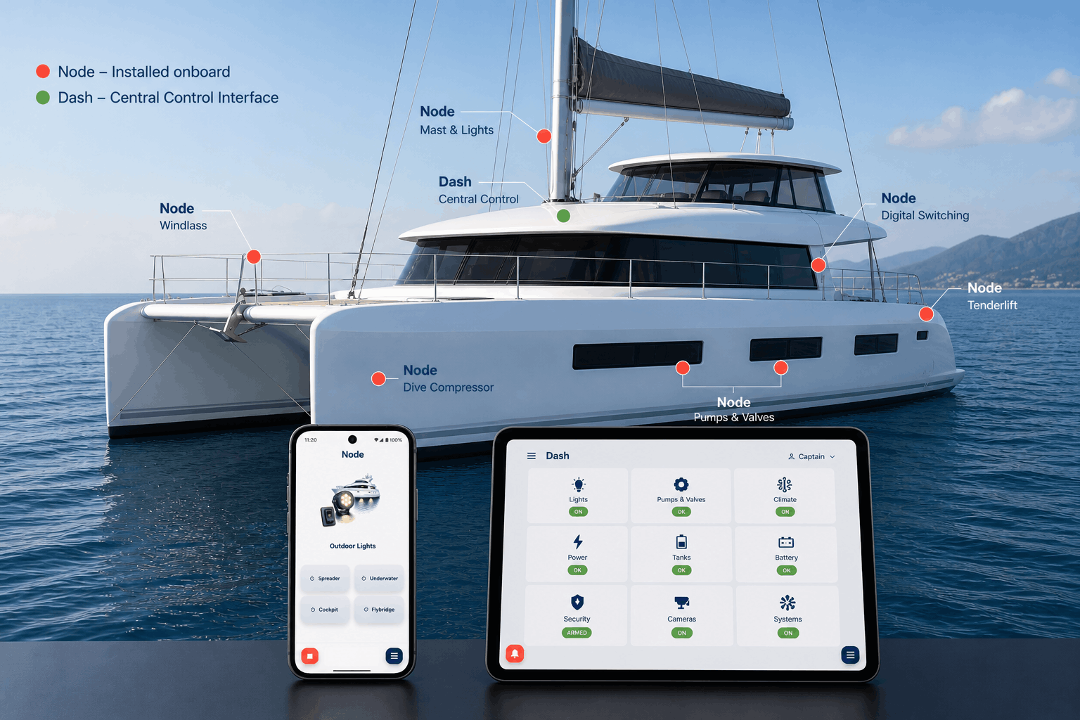 Smarter.Yachts Node and Dash System