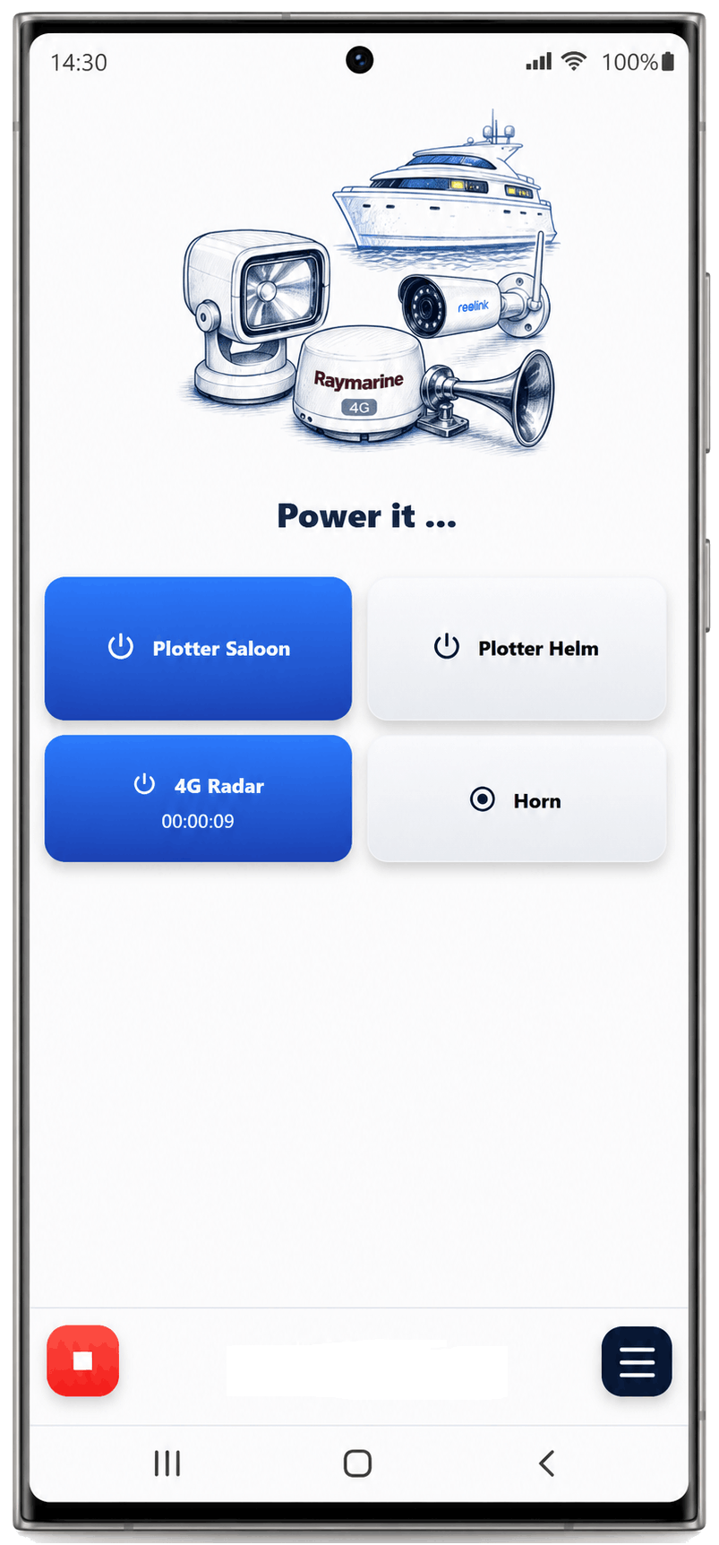 Smarter.Yachts Node mobile client interface